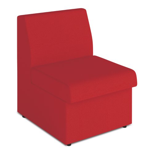 Wave Contemporary Modular Fabric Low Back Sofa - Rectangular - Red