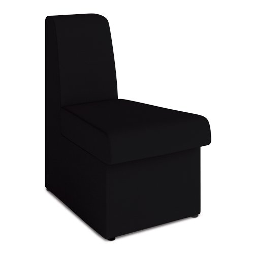 Wave Contemporary Modular Fabric Low Back Sofa - Convex- Black