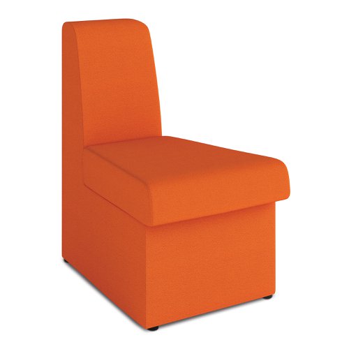 Wave Contemporary Modular Fabric Low Back Sofa - Convex- Orange