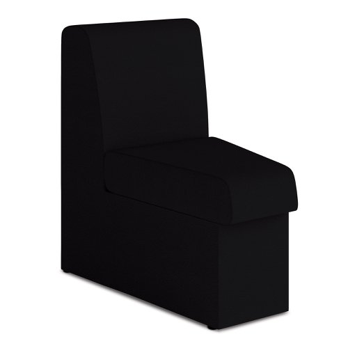 Wave Contemporary Modular Fabric Low Back Sofa - Concave - Black