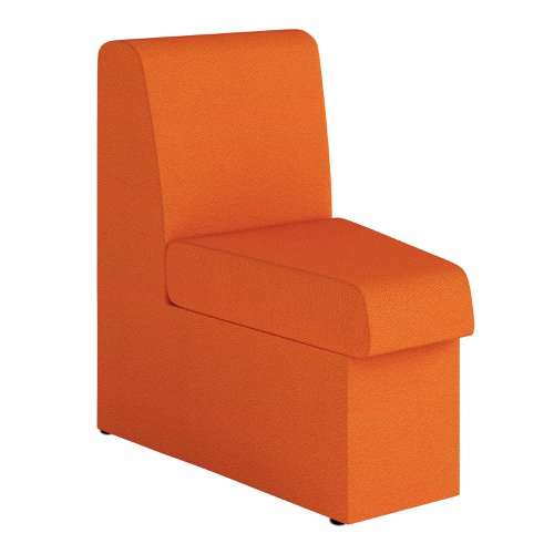 Wave Contemporary Modular Fabric Low Back Sofa - Concave - Orange