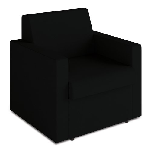 Wave Contemporary Modular Fabric Low Back Sofa - Armchair - Black