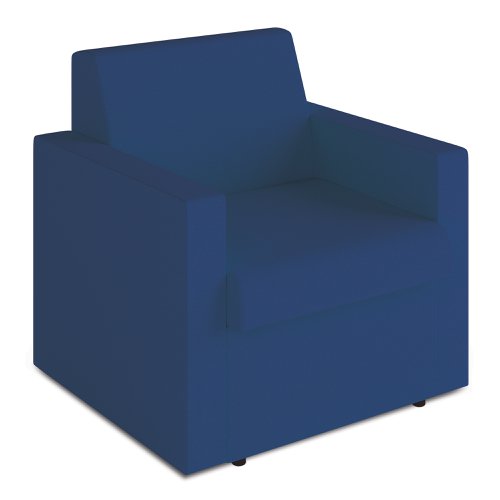 Wave Contemporary Modular Fabric Low Back Sofa - Armchair - Blue