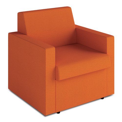 Wave Contemporary Modular Fabric Low Back Sofa - Armchair - Orange
