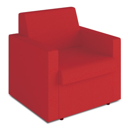 Wave Contemporary Modular Fabric Low Back Sofa - Armchair - Red