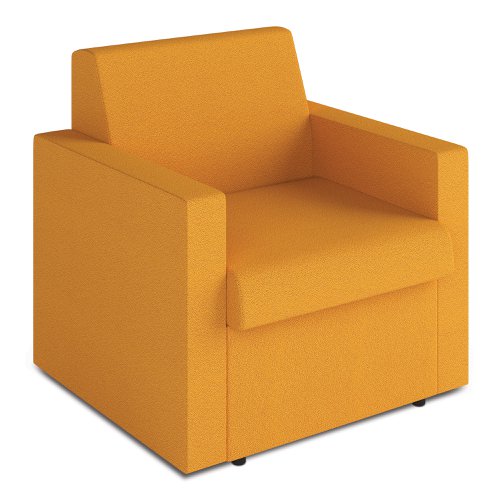 Wave Contemporary Modular Fabric Low Back Sofa - Armchair - Yellow