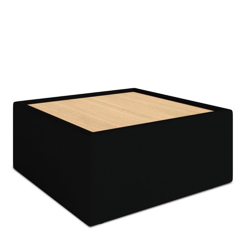 Wave Contemporary Modular Fabric Table Unit with Beech Top - Black