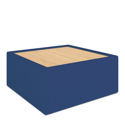Wave Contemporary Modular Fabric Table Unit with Beech Top - Blue