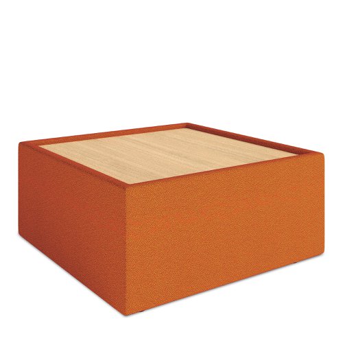 Wave Contemporary Modular Fabric Table Unit with Beech Top - Orange