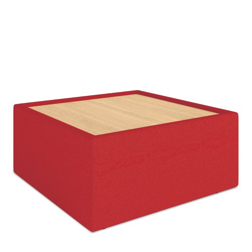 Wave Contemporary Modular Fabric Table Unit with Beech Top - Red