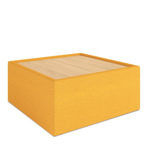 Wave Contemporary Modular Fabric Table Unit with Beech Top - Yellow