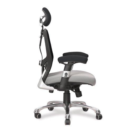 Nautilus Designs Ergo Luxury High Back Ergonomic Mesh Executive Operator Office Chair Black/Grey - Certified for 24 Hour Use - DPA/ERGO/BK-GY  30316NA