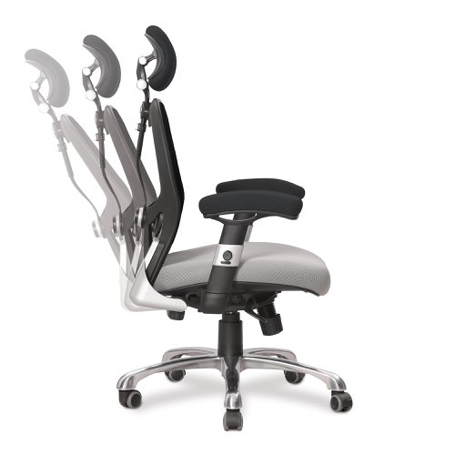 Nautilus Designs Ergo Luxury High Back Ergonomic Mesh Executive Operator Office Chair Black/Grey - Certified for 24 Hour Use - DPA/ERGO/BK-GY