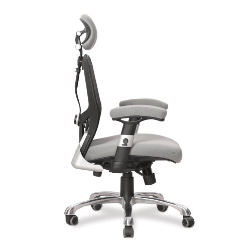 30309NA - Nautilus Designs Ergo Luxury High Back Ergonomic Mesh Executive Operator Office Chair Grey - Certified for 24 Hour Use - DPA/ERGO/GY