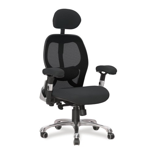 Ergo Ergonomic Luxury High Back Executive Mesh Chair with Chrome Base Certified for 24 Hour Use - Black | DPA/ERGO/KTAG/M | Nautilus Designs