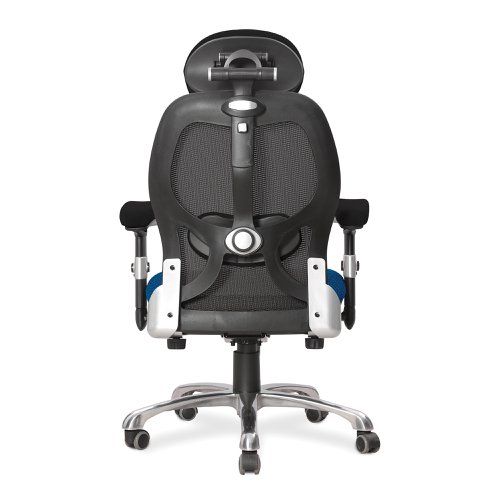 Ergo Ergonomic Luxury High Back Executive Mesh Chair with Chrome Base Certified for 24 Hour Use - Scuba/Black | ERGO/YP082/BK | Nautilus Designs