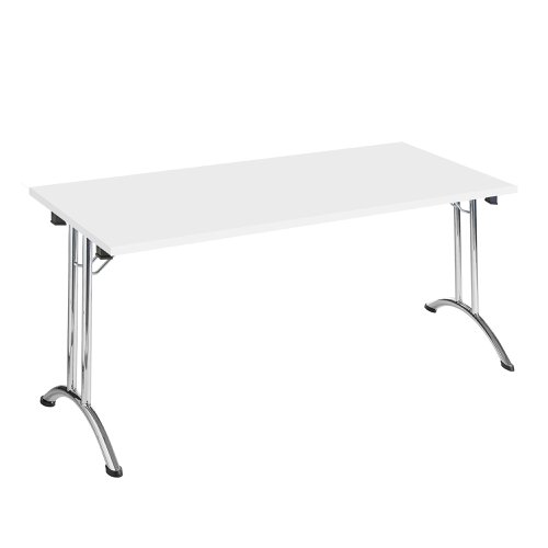 Versa-tables Folding Rectangular Table - 1200x800mm - White Top - Chrome Frame