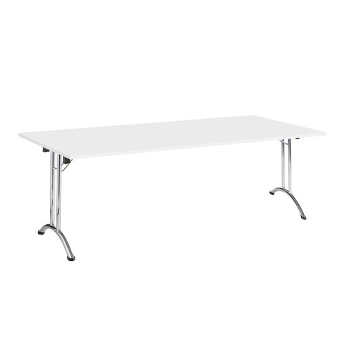 Versa-tables Folding Rectangular Table - 1600x800mm - White Top - Chrome Frame