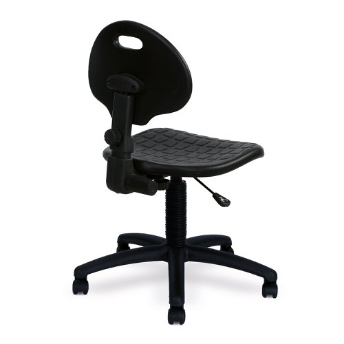 Nautilus Designs Derwent Polyurethane Operator Chair With Spring Loaded Backrest Mechanism Black - DPA/POLY/OPS 41880NA