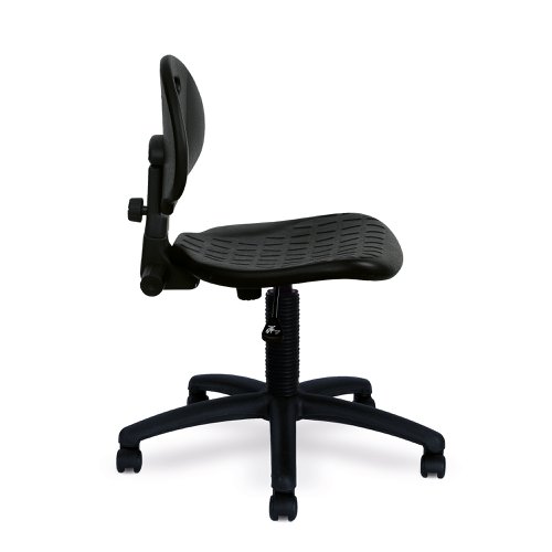 Nautilus Designs Derwent Polyurethane Operator Chair With Spring Loaded Backrest Mechanism Black - DPA/POLY/OPS Office Chairs 41880NA
