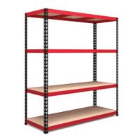 RB Boss 4x Tier Workstation Unit - 1980x1830x610mm 75Kgs UDL - Red/Black