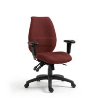 Nautilus Designs Thames Ergonomic High Back 24 Hour Multi-Functional Synchronous Operator Chair With Multi-Adjustable Arms Wine - DPA1431FBSY/AWN