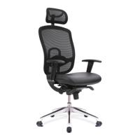 Nautilus Designs Liberty High Back Mesh Executive Office Chair With Adjustable Headrest and Height Adjustable Arms Black - DPA80HBSY/AHR