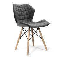Nautilus Designs Amelia Contemporary Lightweight Fabric Chair With Panel Stitching Grey and Solid Beech Legs - BCF/B570/GY