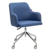 Nautilus Designs Girona Contemporary Fabric Medium Back Armchair With Both Castor and Glide Options Included Denium - BCF/Z410/DN