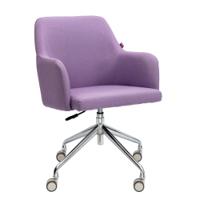 Nautilus Designs Girona Contemporary Fabric Medium Back Armchair With Both Castor and Glide Options Included Purple - BCF/Z410/PL