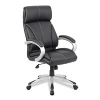 Nautilus Designs Cloud High Back Leather Faced Executive Office Chair With Fixed Arms Black - BCL/C335/BK