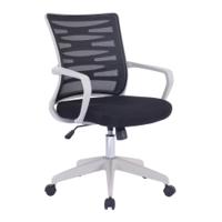 Nautilus Designs Spyro Designer Medium Back Detailed Mesh Task Operator Office Chair With Fixed Arms Black Seat and White Frame - BCM/K488/WH-BK