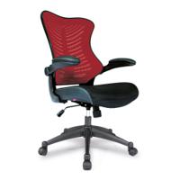 Nautilus Designs Mercury 2 High Back Mesh Executive Office Chair With AIRFLOW Fabric Seat and Folding Arms Red - BCM/L1304/RD