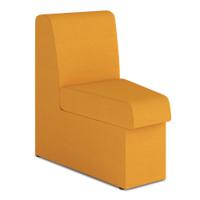 Wave Contemporary Modular Fabric Low Back Sofa - Concave - Yellow