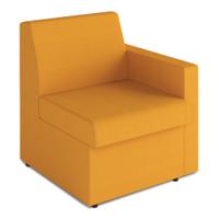 Wave Contemporary Modular Fabric Low Back Sofa - Left Hand Arm - Yellow