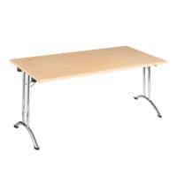 Versa-tables Folding Rectangular Table - 1200x800mm - Beech Top - Chrome Frame