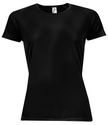 SOL'S Ladies Sporty Performance T-Shirt Black L