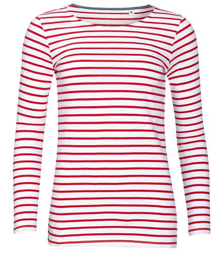 SOL'S Ladies Marine Long Sleeve Striped T-Shirt