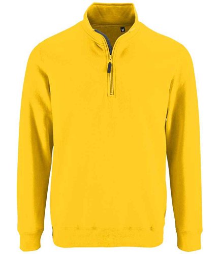 SOL'S Stan Contrast Zip Neck Sweatshirt Gold 3XL