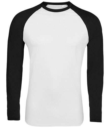 SOL'S Funky Contrast Long Sleeve T-Shirt White/Deep Black L