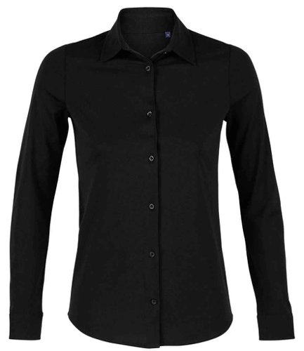 NEOBLU Ladies Balthazar Jersey Long Sleeve Shirt Deep Black S