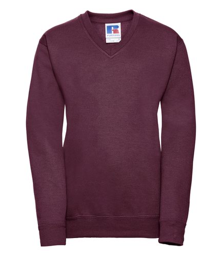 Jerzees Schoolgear Kids V Neck Sweatshirt Burgundy 11-12