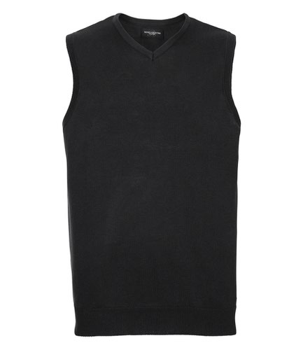 Russell Collection Sleeveless Cotton Acrylic V Neck Sweater