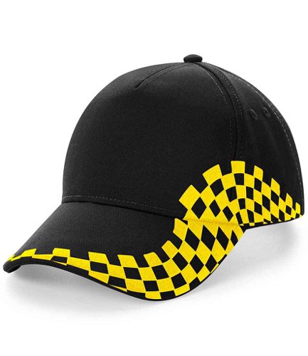 Beechfield Grand Prix Cap Black/Yellow
