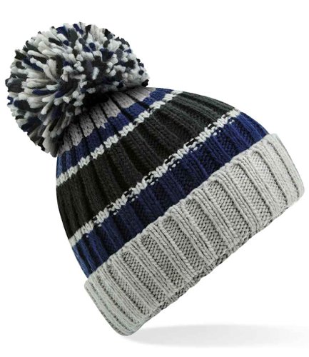 Beechfield Hygge Striped Beanie Blue Steel