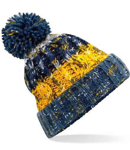 Beechfield Corkscrew Pom Pom Beanie Morning Frost