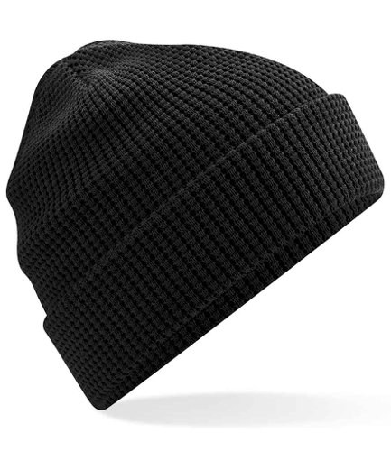 Beechfield Organic Cotton Waffle Beanie Black