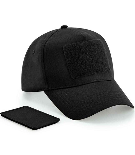 Beechfield Removable Patch 5 Panel Cap Black