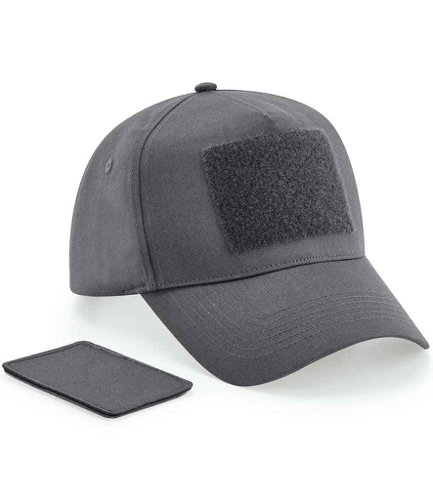Beechfield Removable Patch 5 Panel Cap Graphite Grey