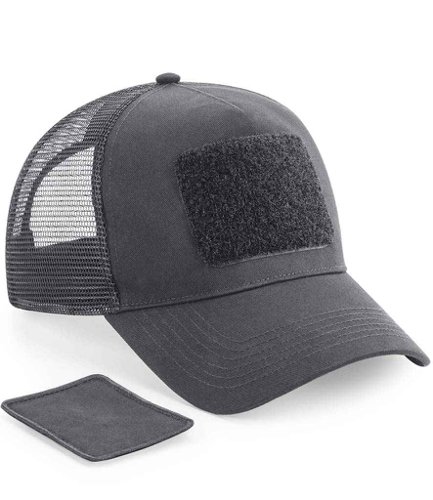 Beechfield Patch Snapback Trucker Cap Graphite Grey